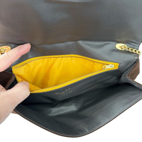 Vintage Susan Gail Suede Clutch Shoulder Bag Brown - Picture 9 of 11